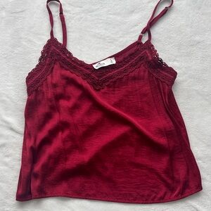 Hollister Burgundy Lace Trim Cami